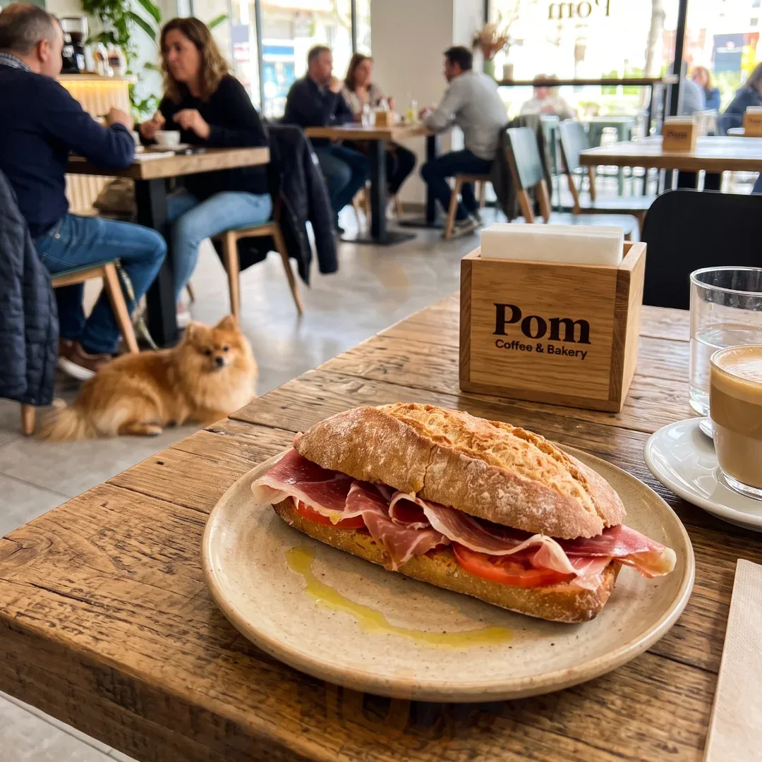 Combinado Café + acompañamiento que puede ser bocata o tarta 